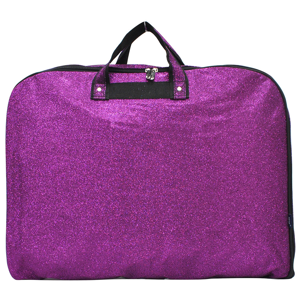 purple glitter garment bag, NGIL garment bag, dance garment bag, cheer garment bag, travel garment bag, competition garment bag, dancewear storage bag, wrinkle-free travel bag, glitter travel bag, dancer travel bag, cheerleader travel bag, monogram garment bag, foldable garment bag, lightweight dance bag, dance competition bag, glitter cheer bag, garment bag with hook, glitter clothing bag, sparkly garment bag, stylish travel bag, costume storage bag, dance outfit bag, cheer uniform bag