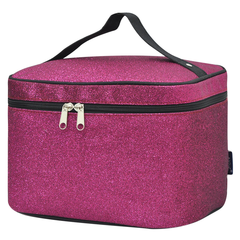 Cosmetic case for women, women?€?s cosmetic case travel, cosmetic organizer box, personalized makeup train case, dance competition gift, cheer gifts for team, hot pink glitter cosmetic bag, hot pink glitter cosmetic case