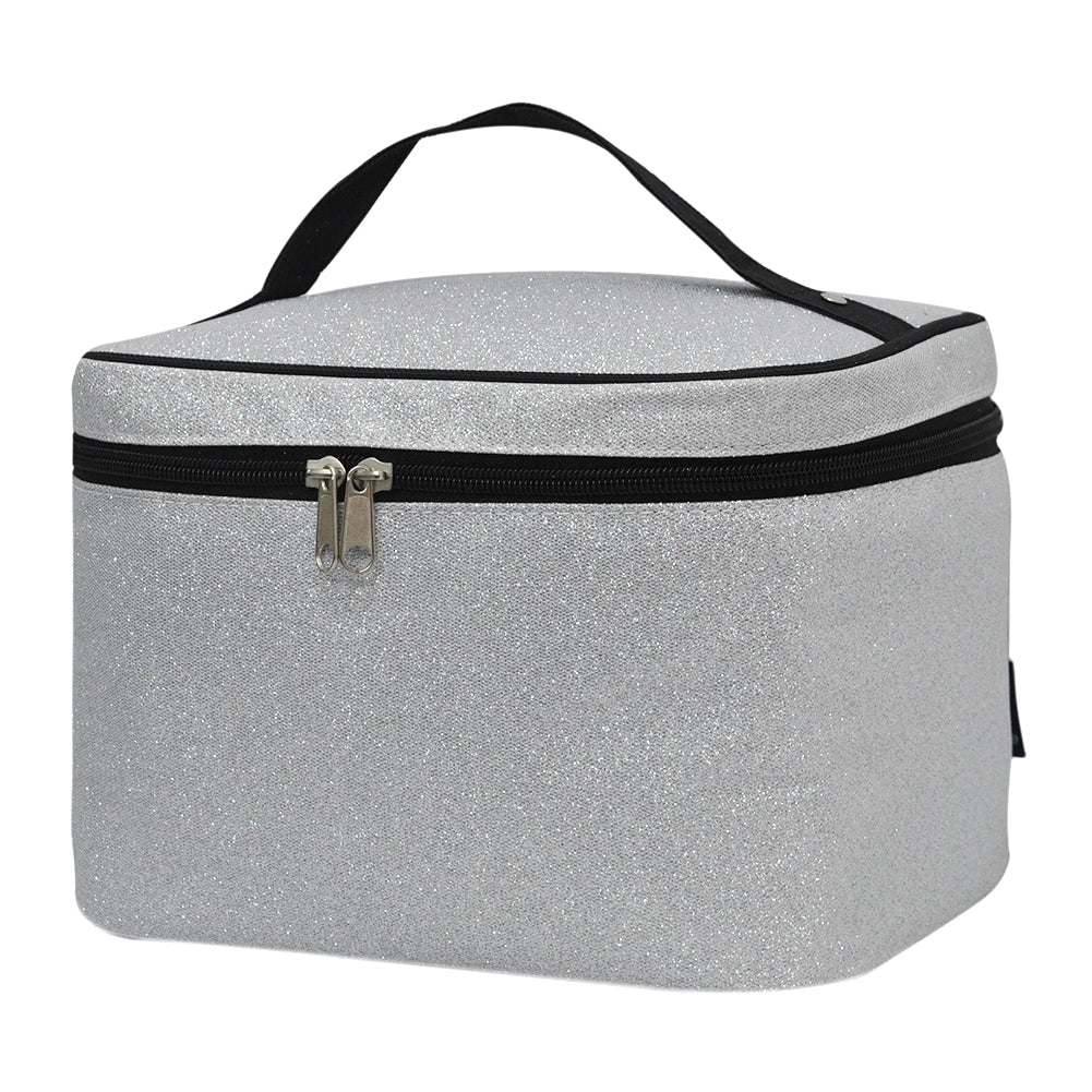 Silver Glitter NGIL Zippered Caddy Large Organizer Tote Bag