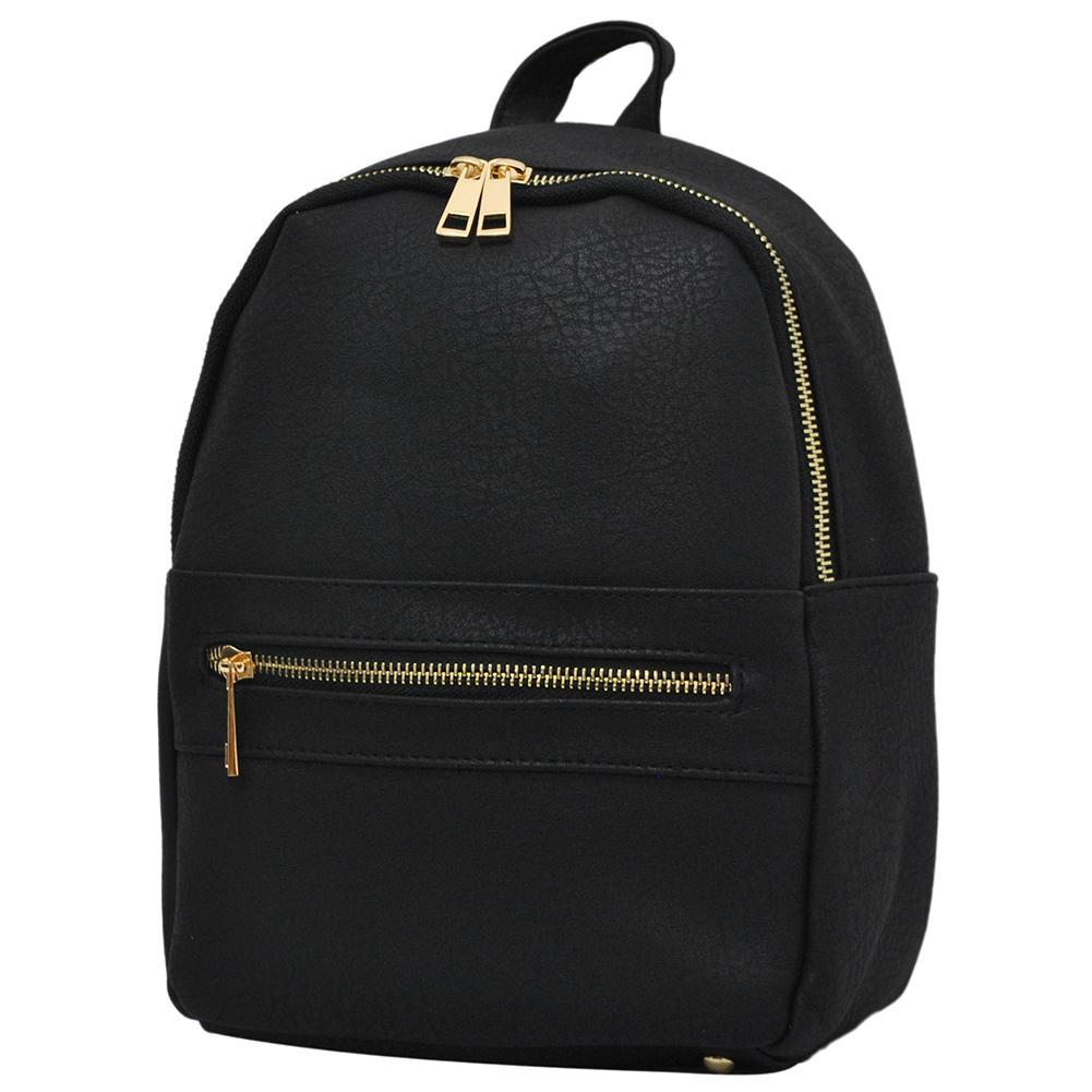 Black NGIL Faux Leather Mini Backpack