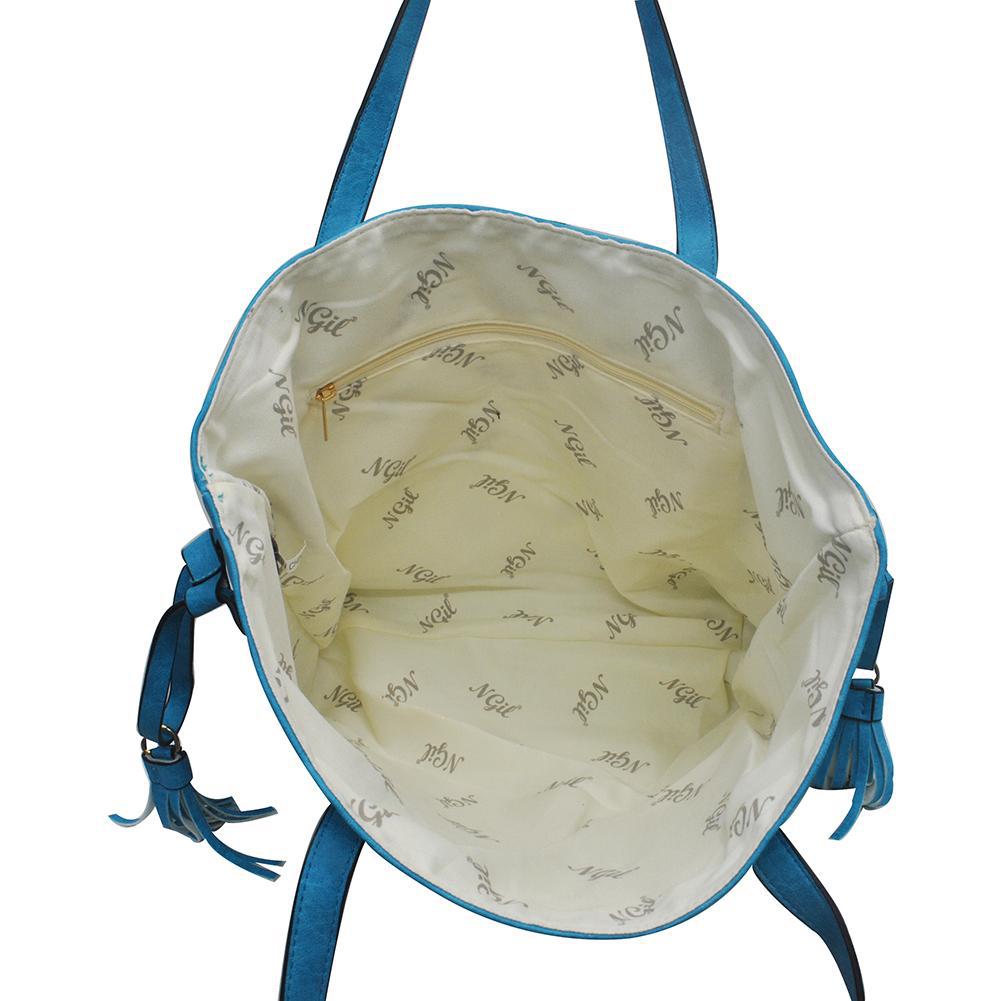 HOT DEAL! DEAL! Turquoise NGIL Faux Leather Side Tassel Purse