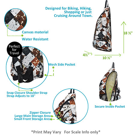 Sling Shoulder Backpacks Bags Crossbody Rope Triangle Pack Rucksack