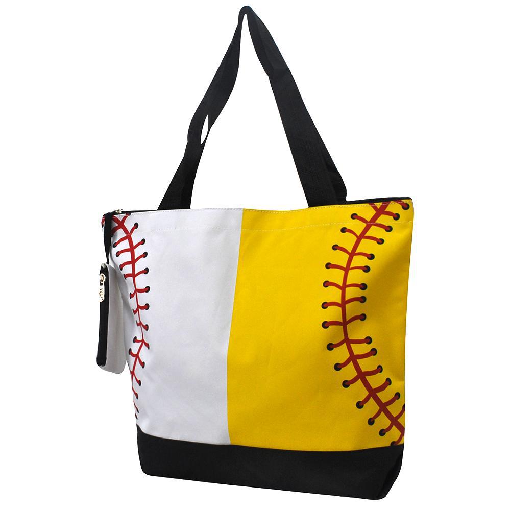 Monogrammed Zippered Tote Bag, softball canvas tote bag, softball baseball tote bag, monogram gifts for her, Monogram bags and tote, Gifts for her, monogram gifts, NGIL Brand, custom tote bags with zipper, wholesale tote bags with zipper, nice tote bags for school. 