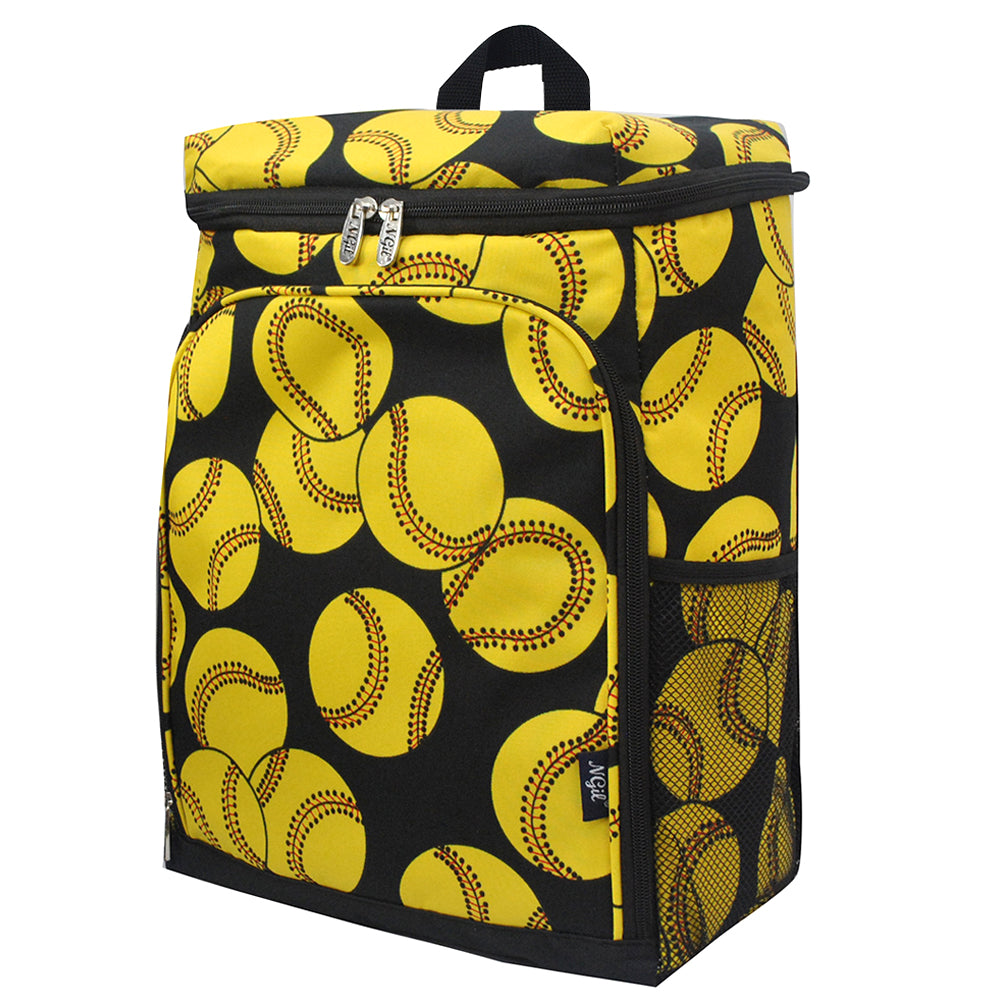 SOFTBALL THEMED, BASEBALL THEMED, SPORTS, SPORTY BAG, SPORTY ACCESSORIES, TRENDY LUNCH BAG, WHOLESALE LUNCH BAG, WHOLE SALE COOLER BACKPACK