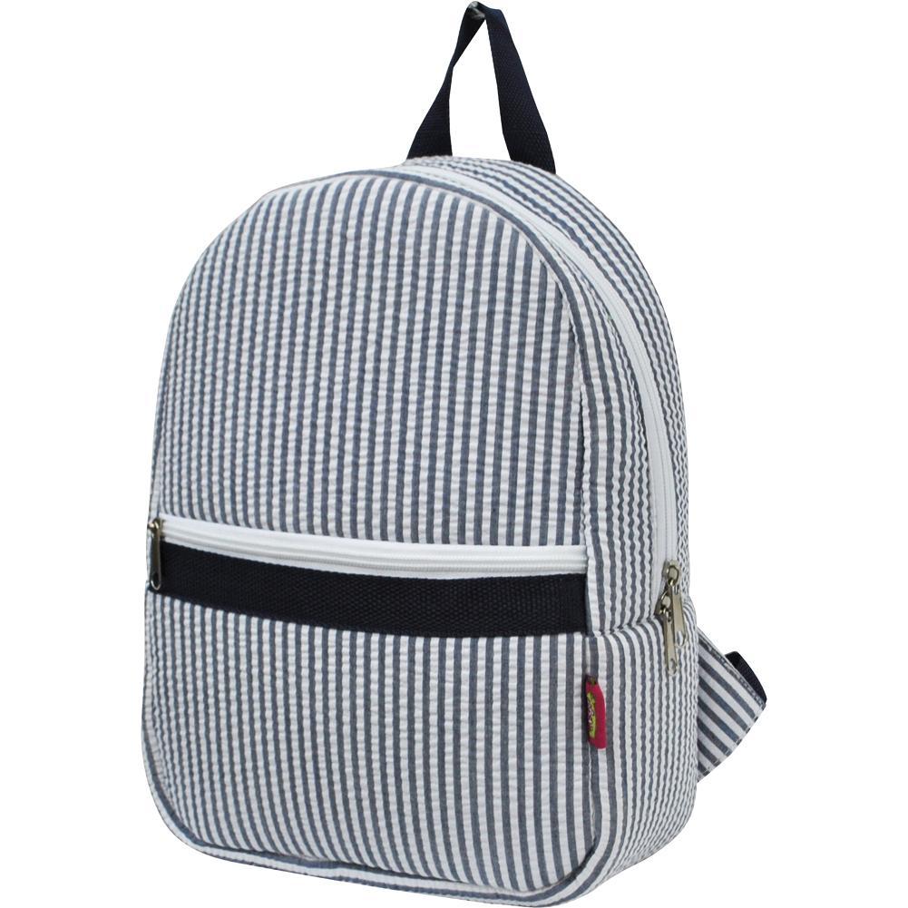seersucker backpack with pockets, seersucker backpack and lunchbox, seersucker mini backpack, 