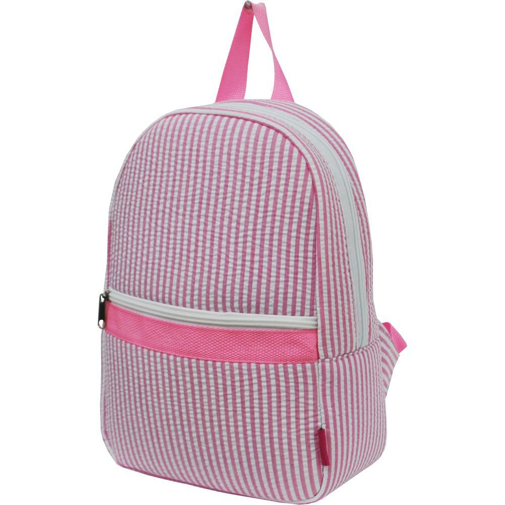 seersucker backpack with pockets, seersucker backpack and lunchbox, seersucker mini backpack, 