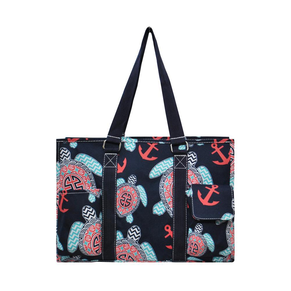 Wholesale caddy bags for women, cute zippered caddy bags cheap, wholesale water resistant caddy bag with sea life turtle, caddy tote bags for beach and summer trips, Wholesale women’s cute women’s caddy purse, cheap bulk small women’s dorm caddy totes