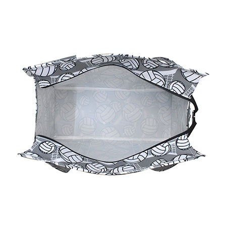 volleyball tote bag with spacious interior, inside of volleyball utility tote, roomy volleyball print bag interior, volleyball organization tote inside, volleyball storage tote open view, volleyball team bag with compartments, volleyball utility bag open top, volleyball gear bag interior space, tote bag for volleyball with roomy inside, volleyball practice bag inner view, inside pockets volleyball tote, volleyball bag with open storage, volleyball caddy tote bag inside, volleyball bag for equipment 