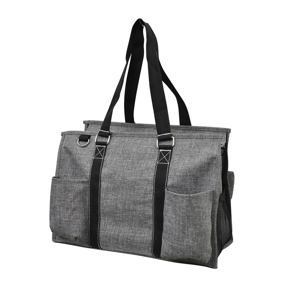 gray wholesale large caddy tote for the beach, pet carrier caddy tote, pet owner caddy organizer tote for pet supplies, wholesale large gray storage, easy zippered storage caddy wholesale utility tote